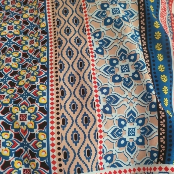 Dana Buchman Blue Bands Patchwork Dress Size 12 - Picture 7 of 10